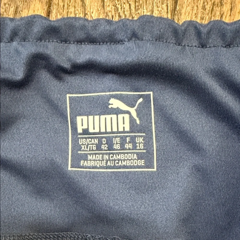 Puma Blue Performance Leggings with Knee Rib Detail - Picture 2 of 2